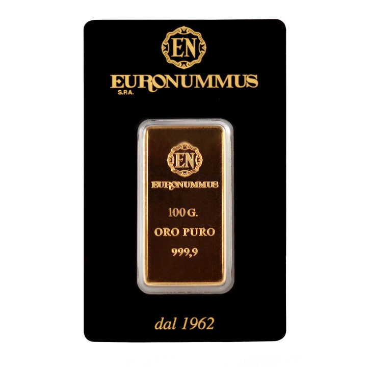 Lingotto oro puro EN 100 grammi