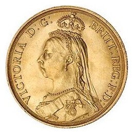Sterlina oro Vittoria "coronata"