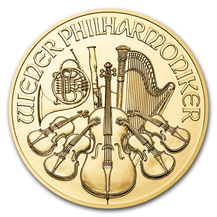 Moneta d'oro 4 euro Filarmonica di Vienna FIOR DI CONIO in oro puro 999,9 - Euronummus SpA