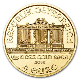 Moneta d'oro 4 euro Filarmonica di Vienna FIOR DI CONIO in oro puro 999,9 - Euronummus SpA