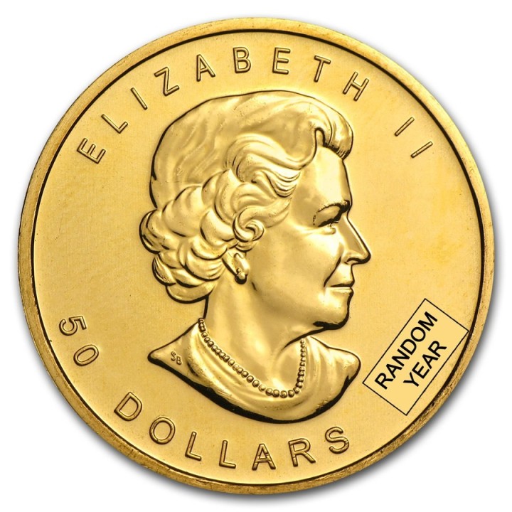 Moneta d'oro Foglia d'Acero (Maple Leaf) da 1 oz in oro puro - Euronummus SpA