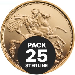 Pack da 25 Sterline d'oro anni misti in oro 916,7 - Euronummus SpA