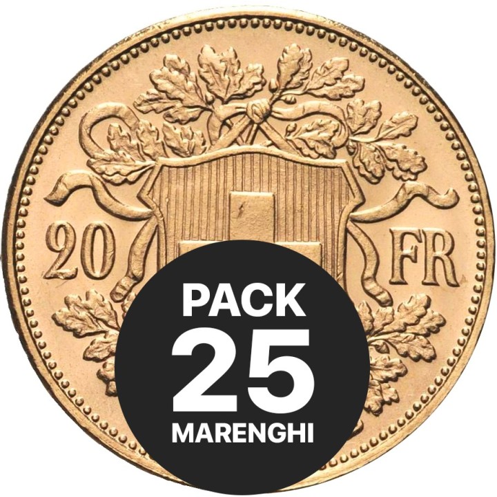 Pack da 25 Marenghi oro (anni e paesi misti)