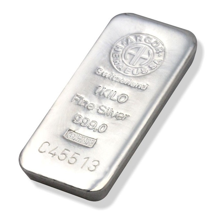 Lingotto argento puro Argor Heraeus 1.000 grammi