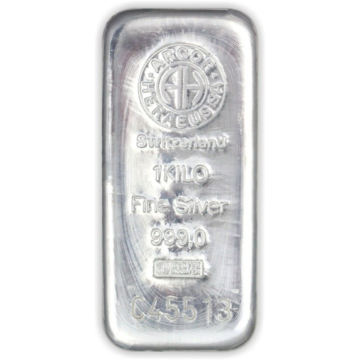 Lingotto Argor Heraeus 1000 g. in argento puro 999 - Euronummus SpA