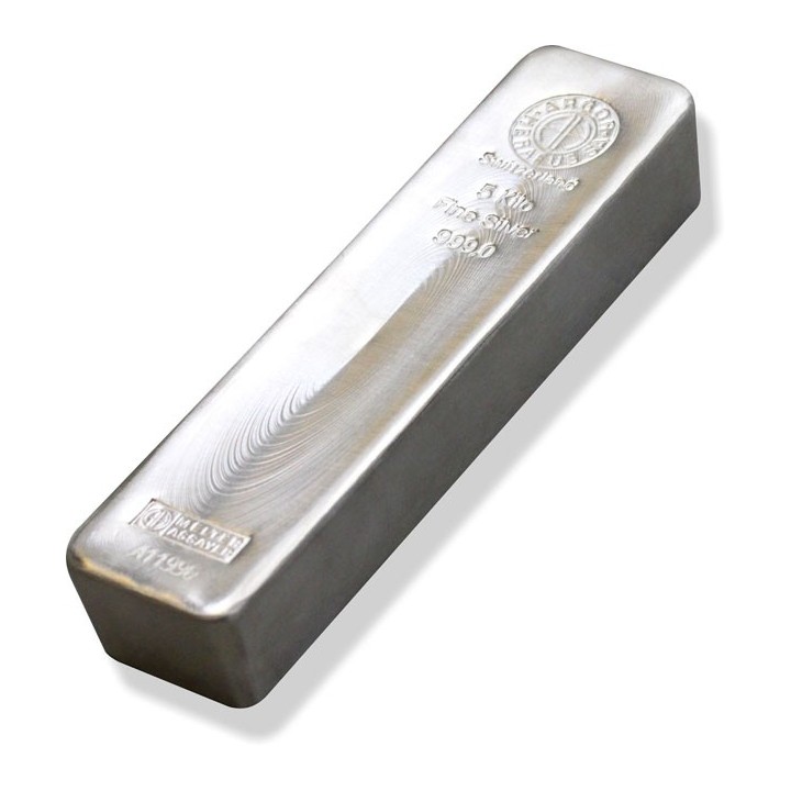 Lingotto argento puro Argor Heraeus 5.000 grammi