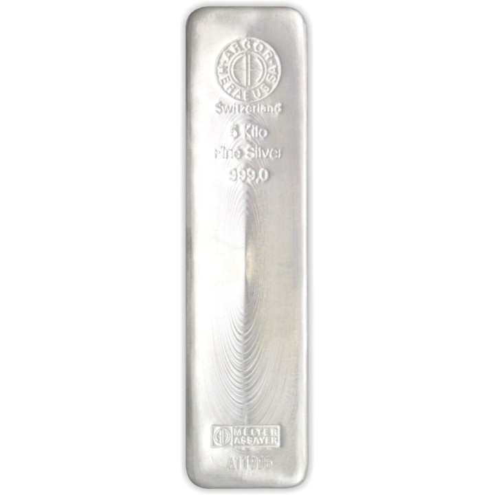 Lingotto argento puro Argor Heraeus 5.000 grammi