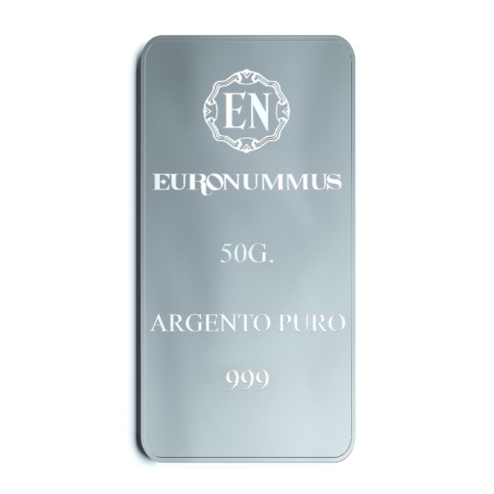 Lingotto argento puro EN 50 grammi