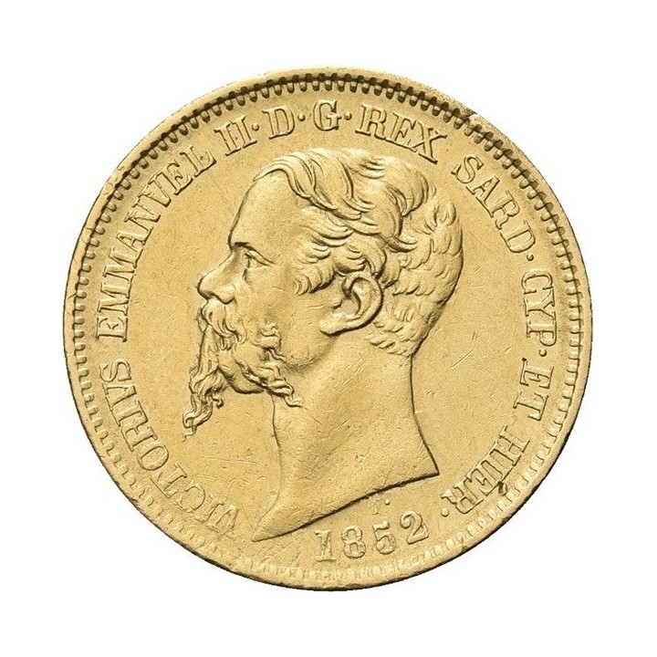 Marengo 20 Lire Vittorio Emanuele II Regno di Sardegna (Italia) collo lungo