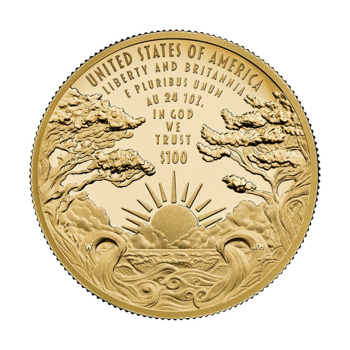 100 Dollari oro Liberty & Britannia 2024 PROOF