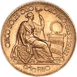Perù 5 Soles oro