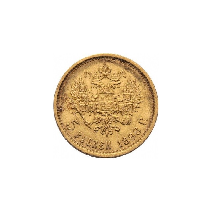 Moneta d'oro 5 Rubli Nicola II in oro 900 - Euronummus SpA