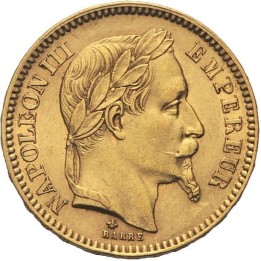 Marengo 20 Franchi Napoleone III testa laureata (Francia)