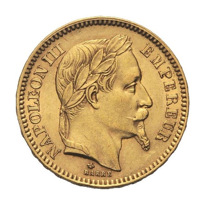 Marengo 20 Franchi Napoleone III testa laureata (Francia)