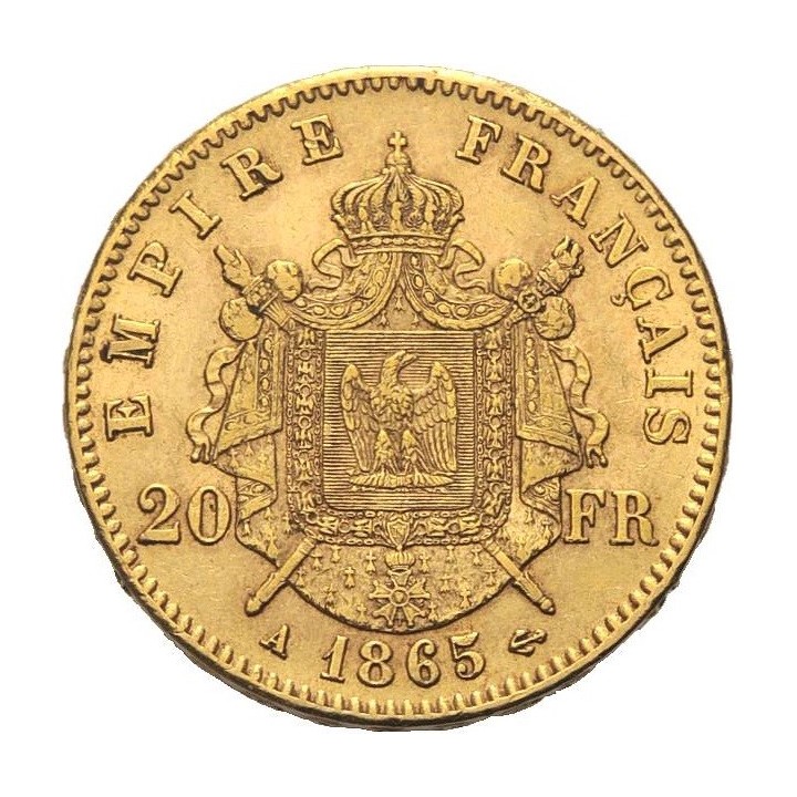 Marengo 20 Franchi Napoleone III testa laureata (Francia)