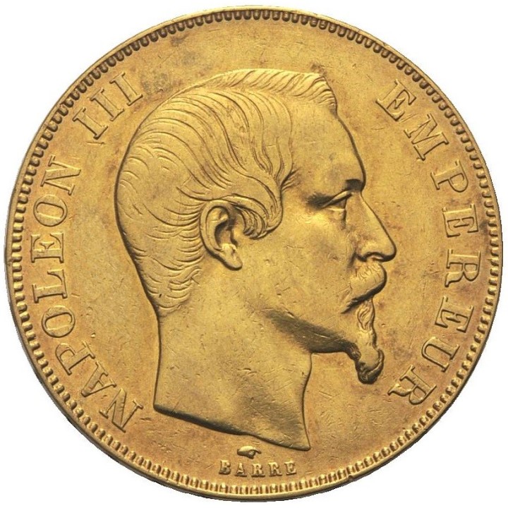 Marengo 20 Franchi Napoleone III testa nuda (Francia)
