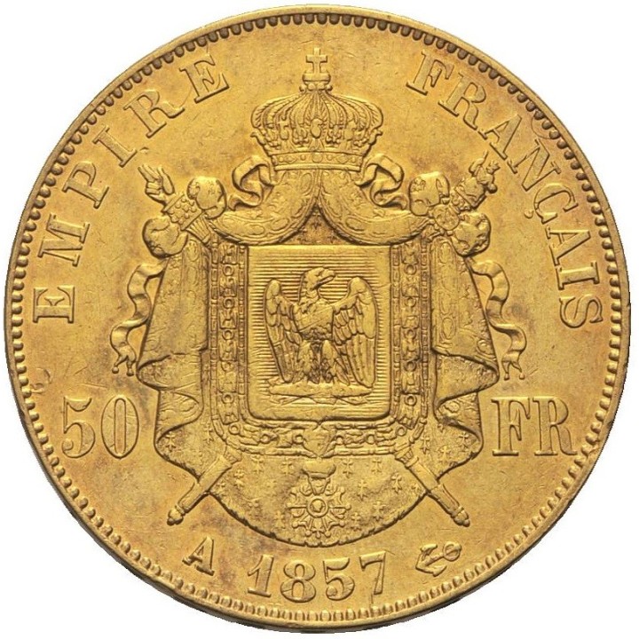 Marengo 20 Franchi Napoleone III testa nuda (Francia)