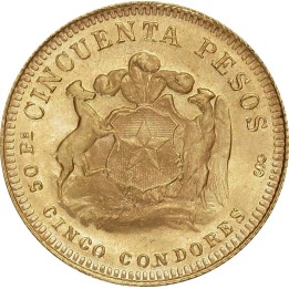 Chile 50 Pesos oro