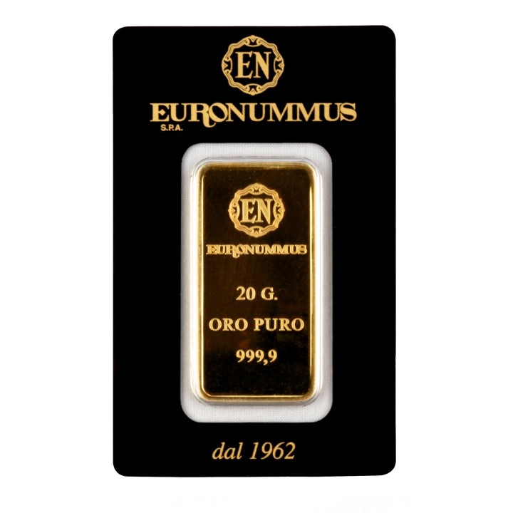 Lingotto oro puro EN 20 grammi